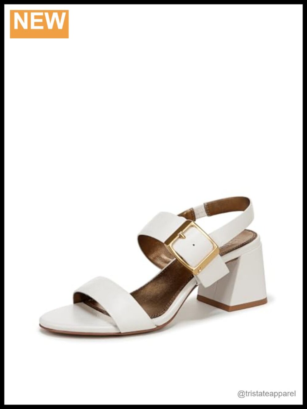 Leather Slingback Block Heel Sandals